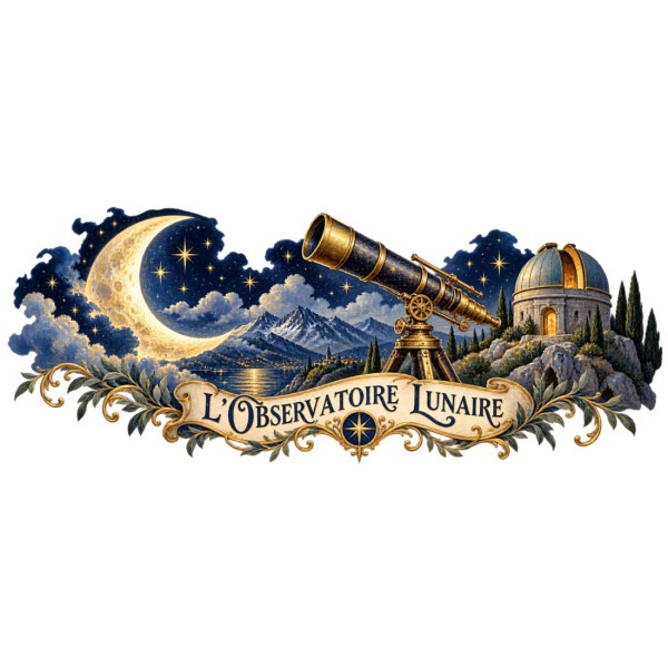 Mug imaginaire - L’Observatoire lunaire, façon carte postale, décor à plat