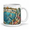 Mug Jules Verne - La Cité sous les mers, façon carte postale, anse à droite