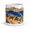 Mug imaginaire - La Caravane des étoiles, façon carte postale, vue de face