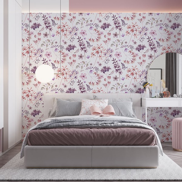 Papier Peint Aquarelle Purpura — Ambiance 1