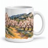 Mug Provence - Amandiers en fleurs, façon tableau, anse à droite
