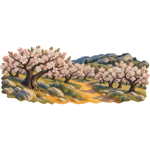 Mug Provence - Amandiers en fleurs, façon tableau, décor à plat