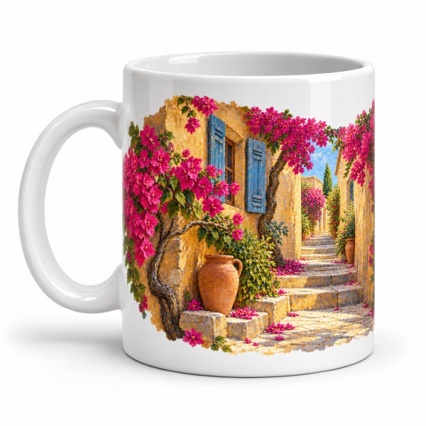Mug Provence - La Ruelle des bougainvillées, anse à gauche