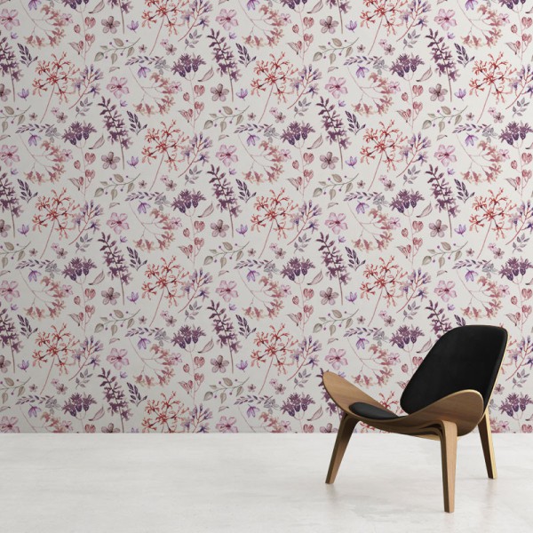 Papier Peint Aquarelle Purpura — Ambiance 3