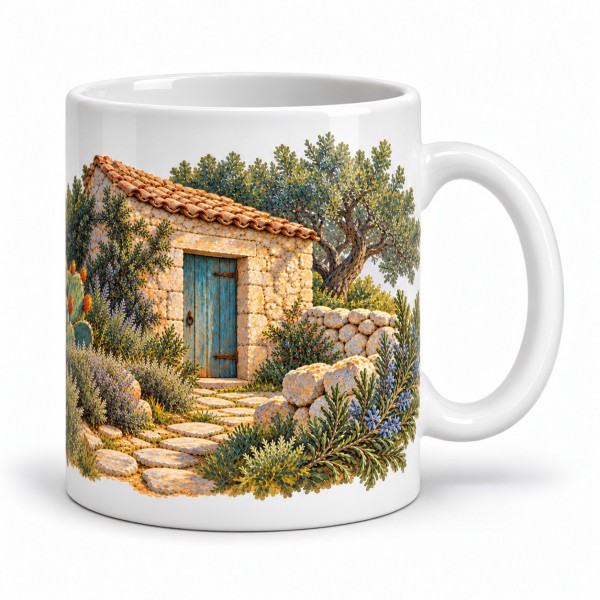 Mug Provence - Le Cabanon de la garrigue, anse à droite