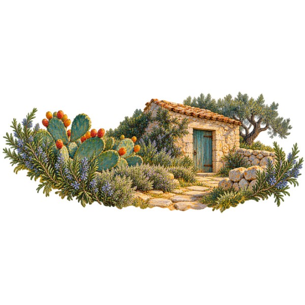 Mug Provence - Le Cabanon de la garrigue, décor à plat