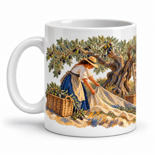 Mug Provence - La Cueillette des olives, anse à gauche