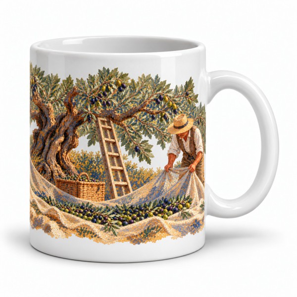 Mug Provence - La Cueillette des olives, anse à droite