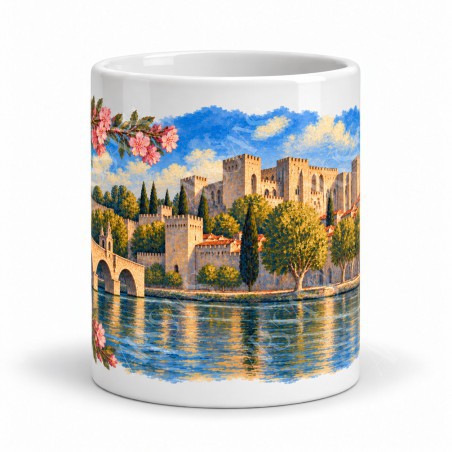 Mug Provence - Avignon, lumière sur les remparts, vue de face