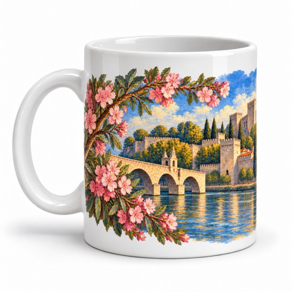 Mug Provence - Avignon, lumière sur les remparts, anse à gauche