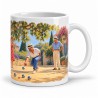 Mug Provence - La Partie de pétanque, façon tableau, anse à droite