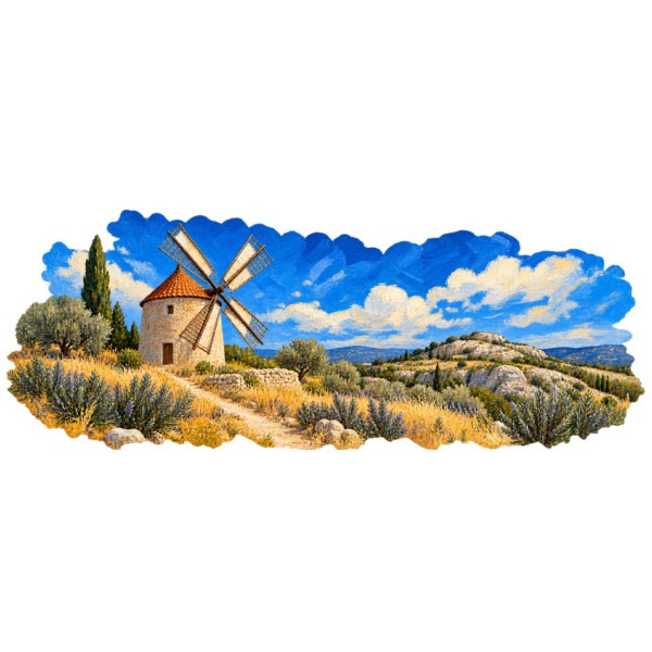 Mug Provence - Le Moulin des collines, décor à plat