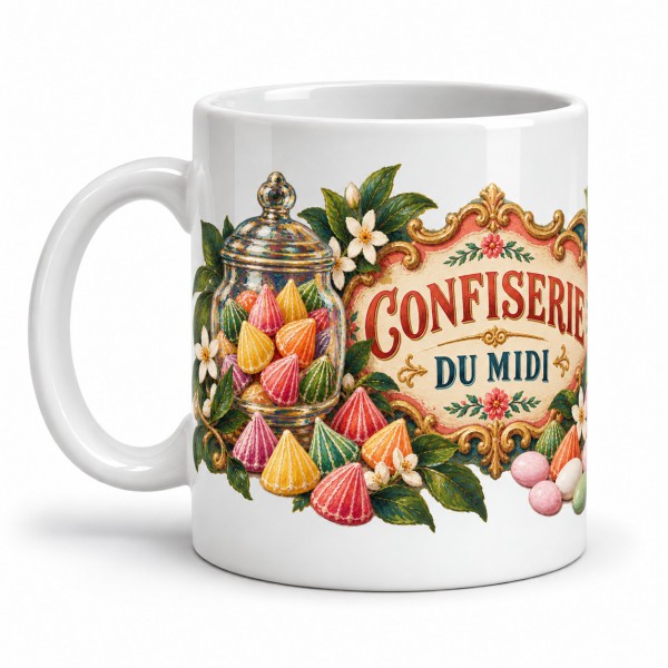 Mug gourmand - Confiserie du Midi, anse à gauche