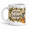 Mug gourmand - L’Atelier des calissons, anse à gauche