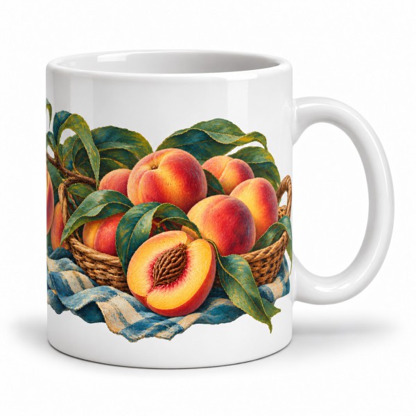 Mug gourmand - Pêches de velours, anse à droite