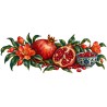 Mug gourmand - Grenades et fleurs rouges, décor à plat
