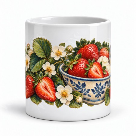 Mug gourmand - Fraises de printemps, vue de face