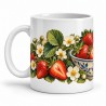 Mug gourmand - Fraises de printemps, anse à gauche