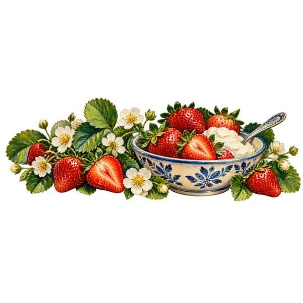 Mug gourmand - Fraises de printemps, décor à plat