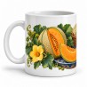 Mug gourmand - Melon et panier d’été, anse à gauche