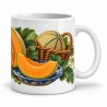 Mug gourmand - Melon et panier d’été, anse à droite