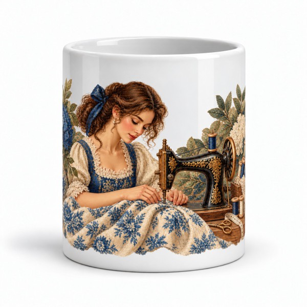 Mug métiers d’autrefois - La Couturière, façon tableau, Manufacture Arssans