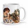 Mug métiers d’autrefois - La Couturière, façon tableau, anse à droite
