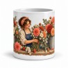 Mug métiers d’autrefois - La Fleuriste, façon tableau, vue de face