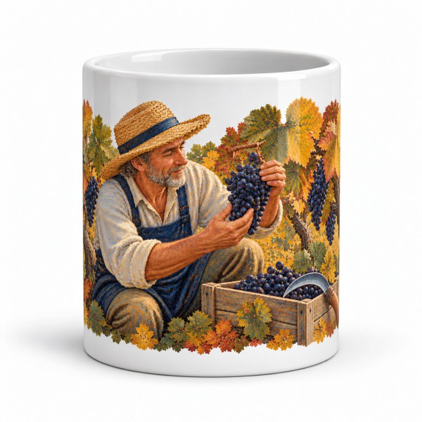 Mug métiers d’autrefois - Le Vigneron, façon tableau, Manufacture Arssans