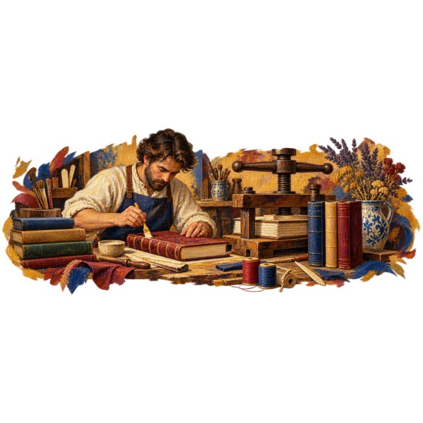 Mug métiers d’autrefois - Le Relieur, décor à plat