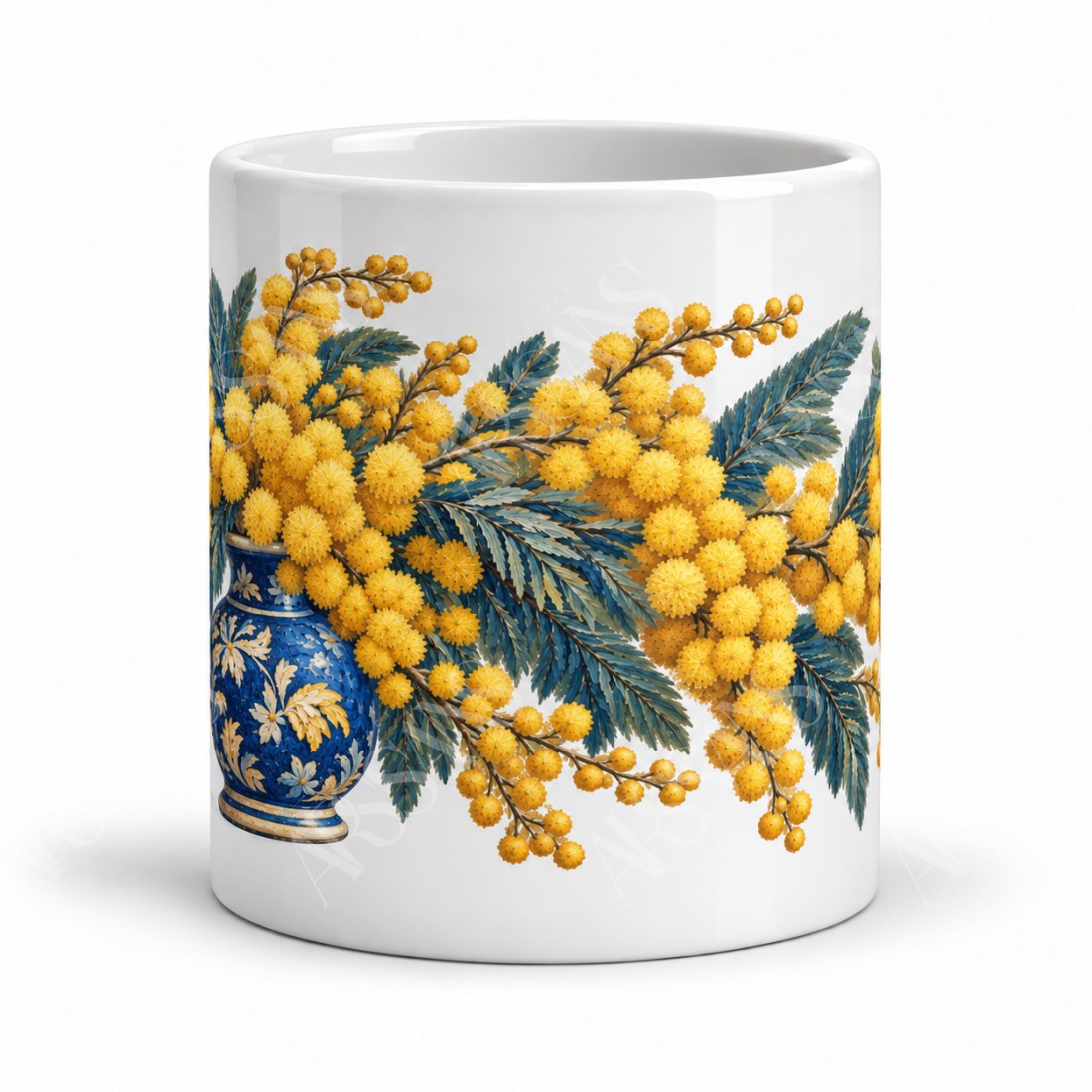Mug fleurs - Mimosas d’hiver, vue de face