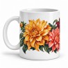 Mug fleurs - Dahlias de septembre, anse à gauche