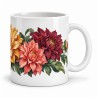 Mug fleurs - Dahlias de septembre, anse à droite
