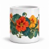 Mug fleurs - Capucines au jardin, façon tableau, vue de face