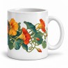 Mug fleurs - Capucines au jardin, façon tableau, anse à droite