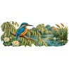 Mug nature - Martin-pêcheur sur la rivière, façon tableau, décor à plat