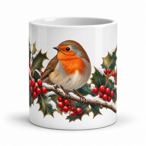 Mug nature - Rouge-gorge et baies d’hiver, Manufacture Arssans