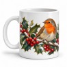 Mug nature - Rouge-gorge et baies d’hiver, anse à gauche
