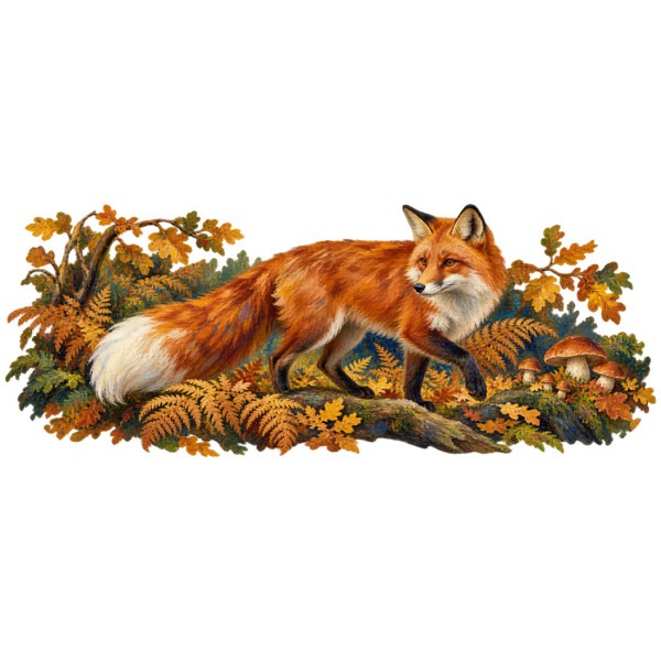 Mug nature - Le Renard des sous-bois, façon tableau, décor à plat