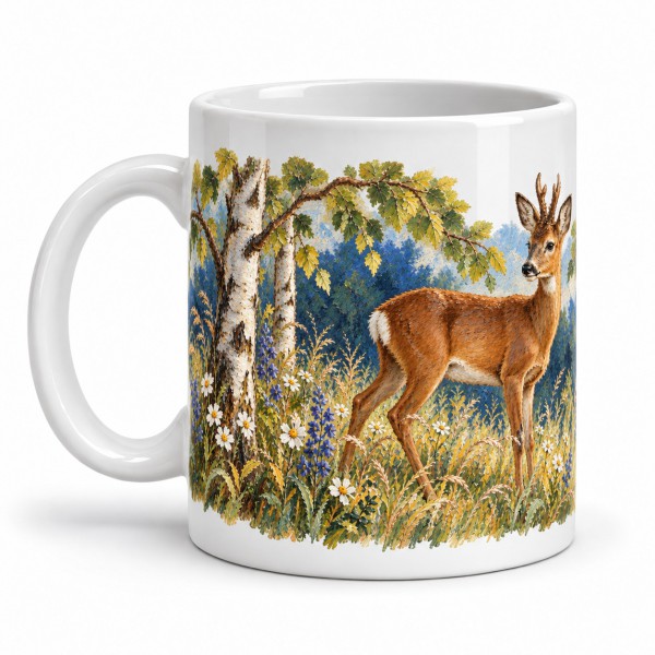 Mug nature - Le Chevreuil à l’orée du bois, anse à gauche