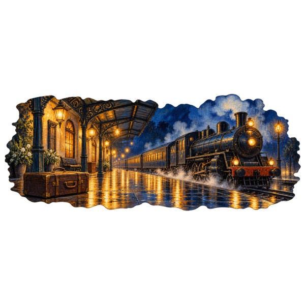 Mug voyage - La Gare de nuit, décor à plat