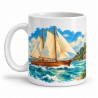 Mug voyage - Le Voilier des alizés, anse à gauche