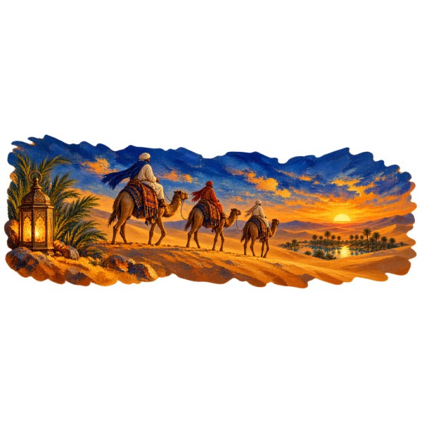 Mug voyage - La Caravane du désert, décor à plat