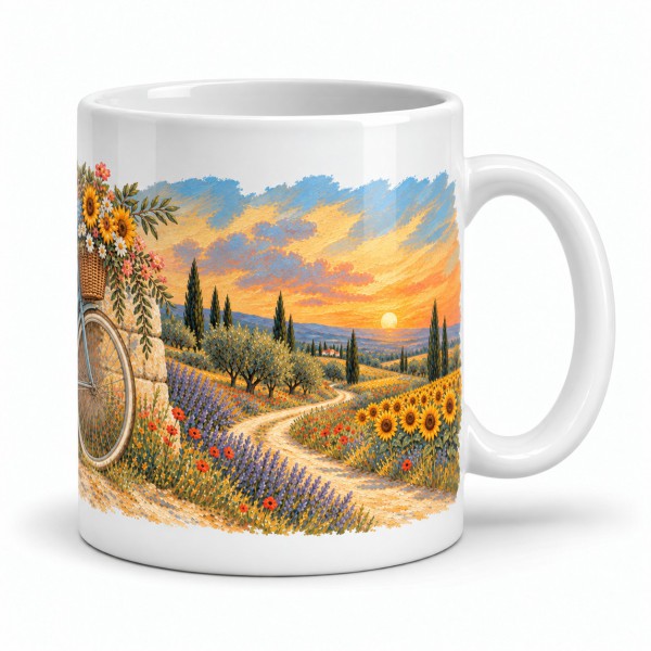 Mug Provence - La Bicyclette des beaux jours, anse à droite