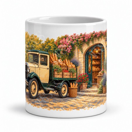 Mug rétro - Le Camion des livraisons, vue de face