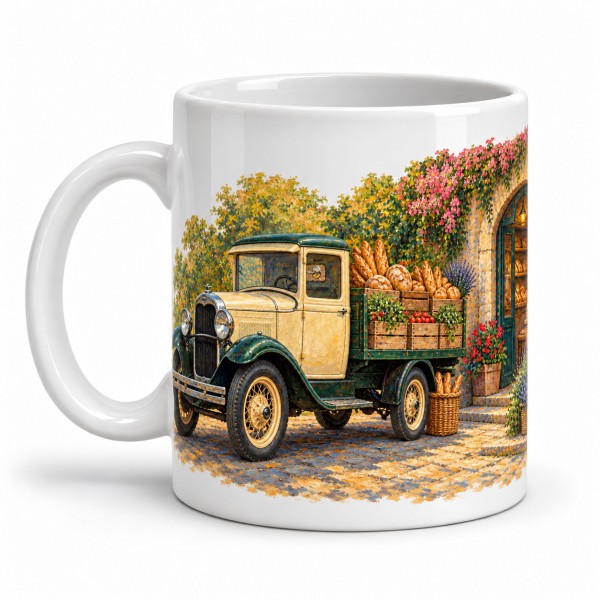 Mug rétro - Le Camion des livraisons, anse à gauche