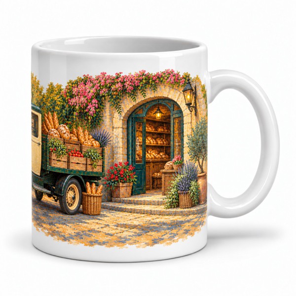 Mug rétro - Le Camion des livraisons, anse à droite