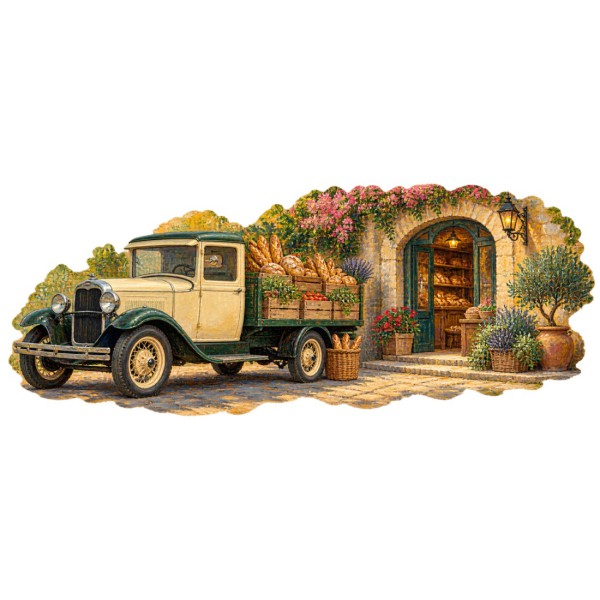 Mug rétro - Le Camion des livraisons, décor à plat