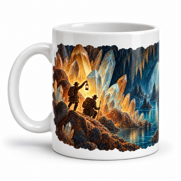 Mug Jules Verne - Voyage au centre de la Terre, façon tableau, anse à gauche