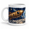 Mug Jules Verne - De la Terre à la Lune, façon tableau, anse à gauche